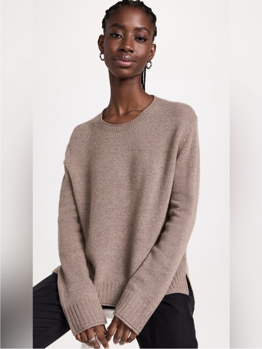 Jenni Kayne wool cashmere blend Everyday Sweater in Taupe